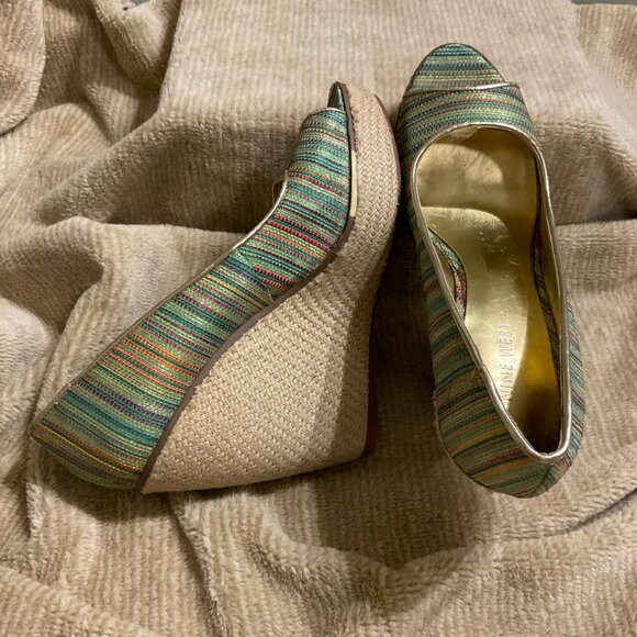 Nine West Espadrille Platform Heels, Open Toe Shoes - Picture 3 of 4